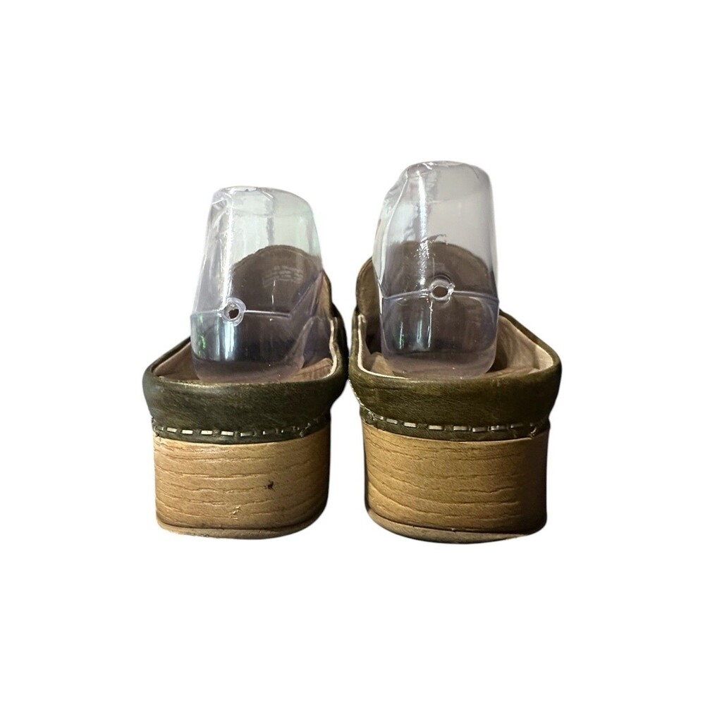 Dansko Bel Olive Green Oiled Penny Loafer Slip-On Mule Womens 40 US 9.5 Boho - Picture 8 of 11